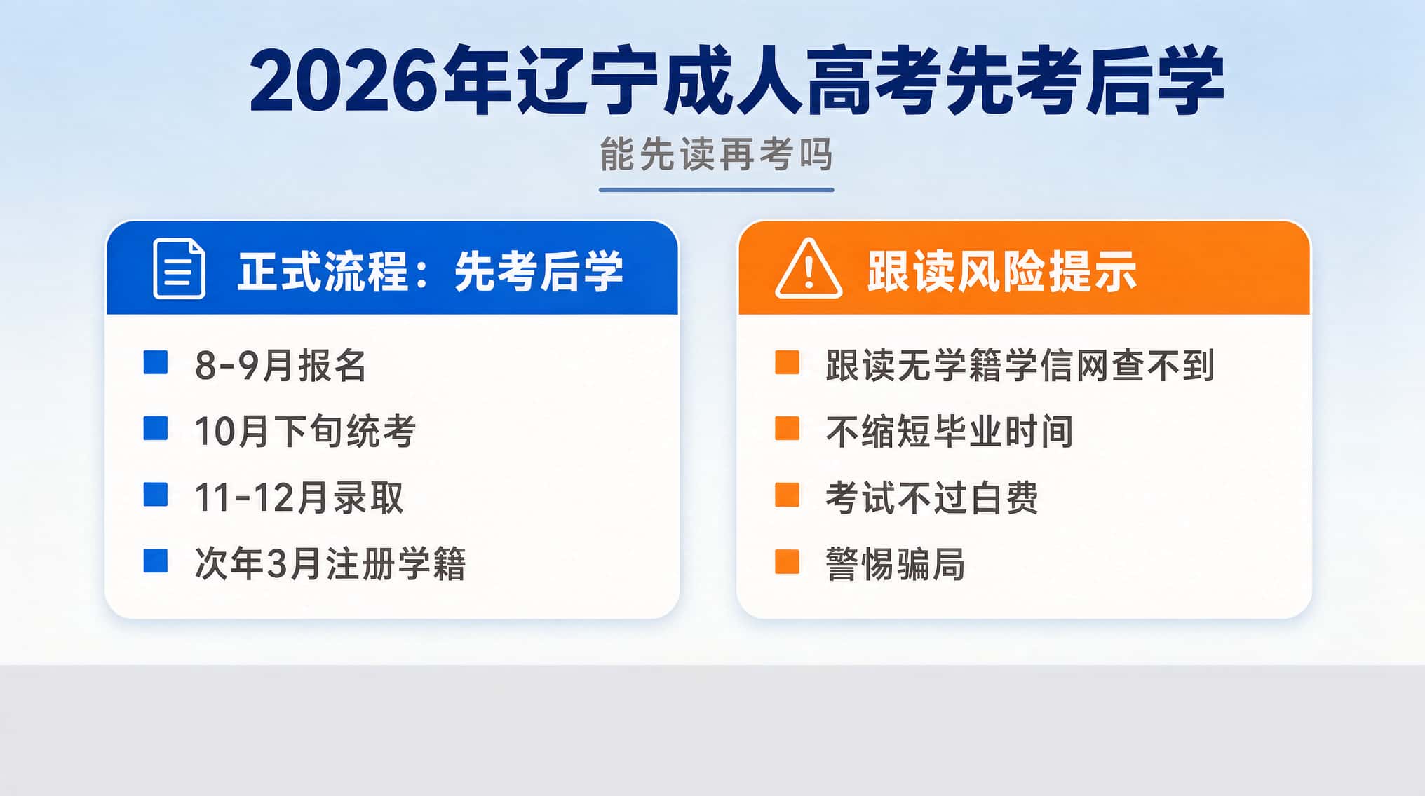 成人高考必须先考后学吗？能不能先读再考？