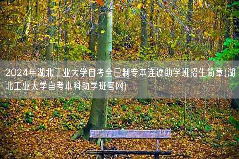 2024年湖北工业大学自考全日制专本连读