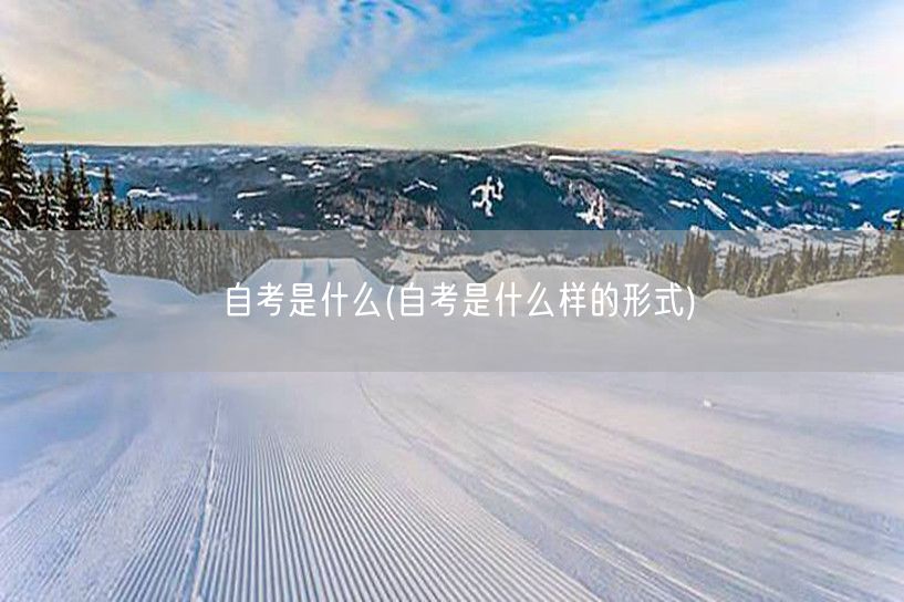 自考是什么(自考是什么样的形式)