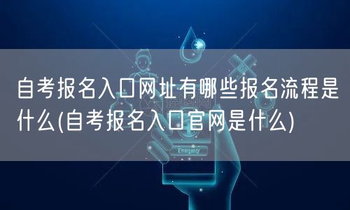 自考报名入口网址有哪些报名流程是什么(自