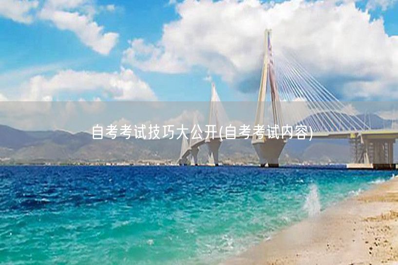 自考考试技巧大公开(自考考试内容)