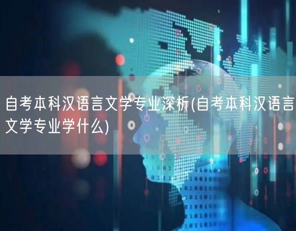 自考本科汉语言文学专业深析(自考本科汉语