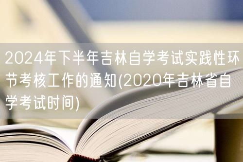 2024年下半年吉林自学考试实践性环节考