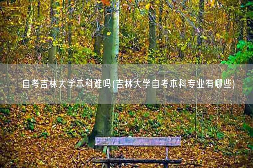 自考吉林大学本科难吗(吉林大学自考本科专