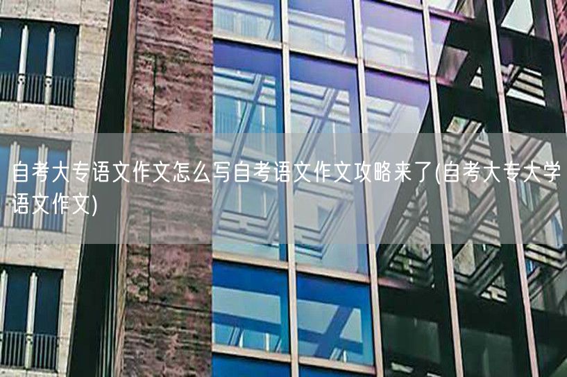 自考大专语文作文怎么写自考语文作文攻略来