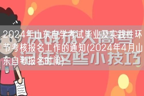 2024年山东自学考试毕业及实践性环节考