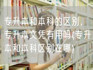 专升本和本科的区别，专升本文凭有用吗(专