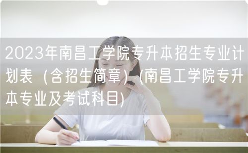 2023年南昌工学院专升本招生专业计划表