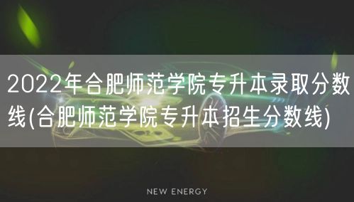 2022年合肥师范学院专升本录取分数线(