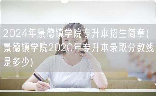 2024年景德镇学院专升本招生简章(景德