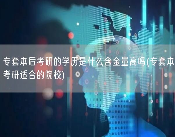 专套本后考研的学历是什么含金量高吗(专套