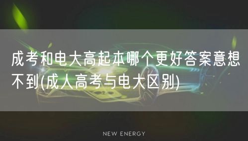 成考和电大高起本哪个更好答案意想不到(成