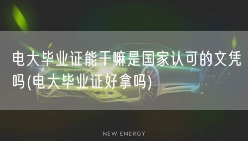 电大毕业证能干嘛是国家认可的文凭吗(电大