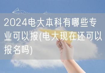 2024电大本科有哪些专业可以报(电大现