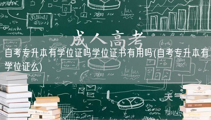 自考专升本有学位证吗学位证书有用吗(自考
