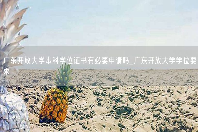 广东开放大学本科学位证书有必要申请吗_广