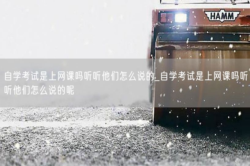 自学考试是上网课吗听听他们怎么说的_自学