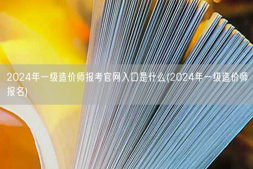 2024年一级造价师报考官网入口是什么 