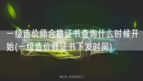 一级造价师合格证书查询时间 下发即启查询