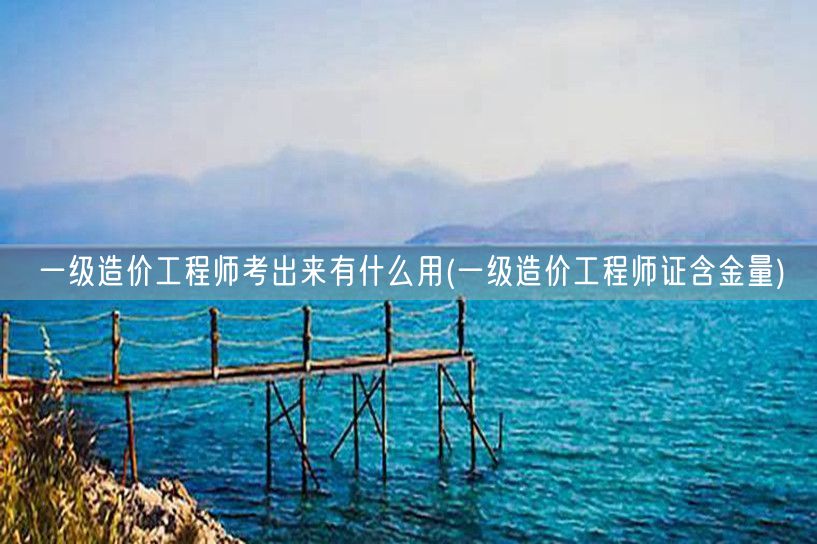 一级造价工程师考出来有什么用 含金量与职