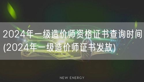 2024年一级造价师资格证书查询时间 获