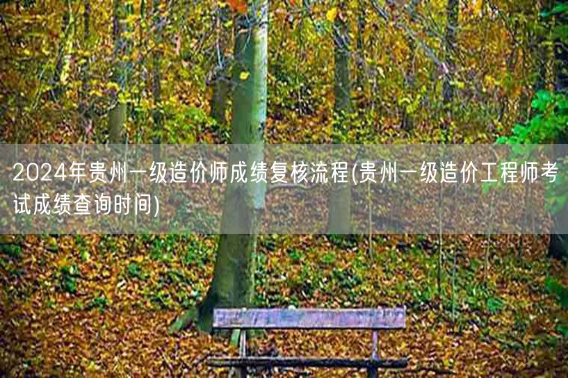 2024年贵州一级造价师成绩复核流程及查