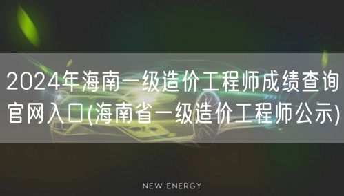 2024年海南一级造价工程师成绩查询官网