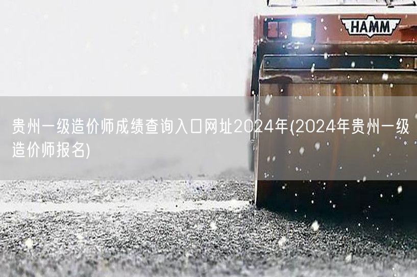 贵州一级造价师成绩查询入口网址2024年