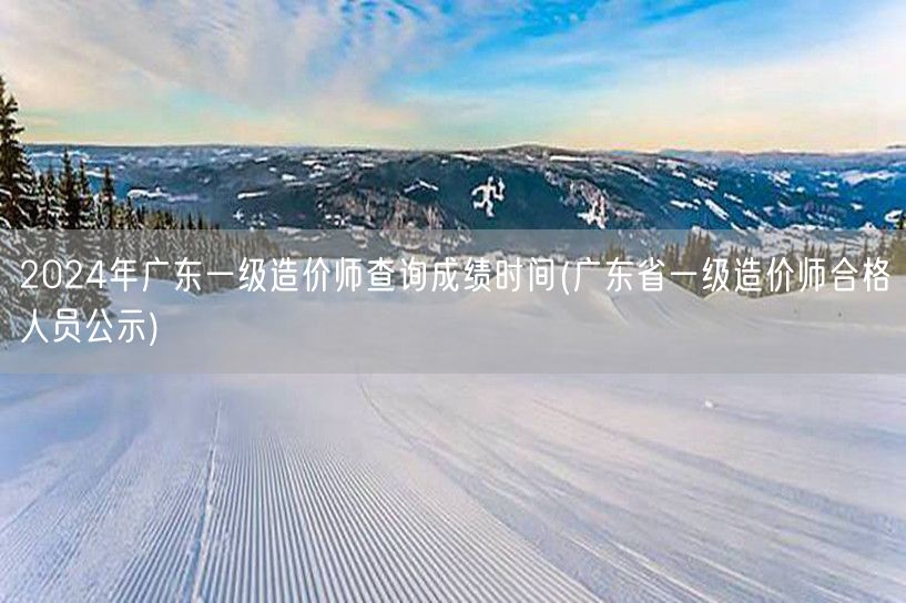 2024年广东一级造价师查询成绩时间 公