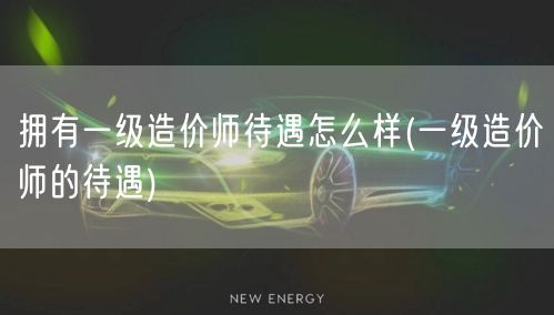 拥有一级造价师待遇怎么样 薪资待遇优厚，