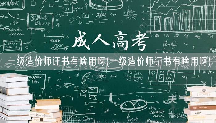 一级造价师证书有啥用啊 含金量与应用广泛