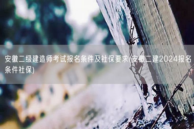 安徽二级建造师考试报名条件及社保要求 2