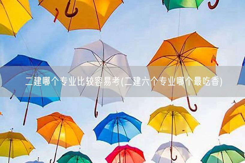 二建哪个专业相对容易考 且就业前景佳