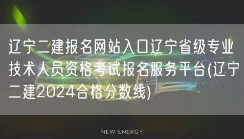 辽宁二建报名网站入口 辽宁省级专业技术人