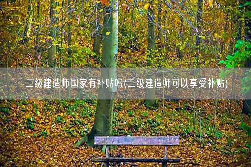 二级建造师国家有补贴吗 享有国家补贴政策