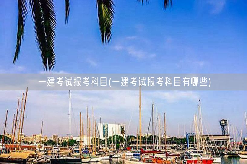 一建考试报考科目全解析