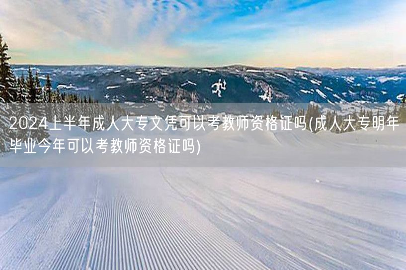 2024上半年成人大专文凭考教师资格证资