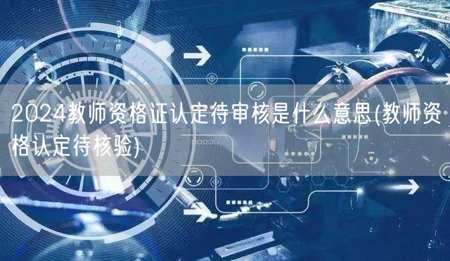 2024教师资格证认定 待审核含义 核验