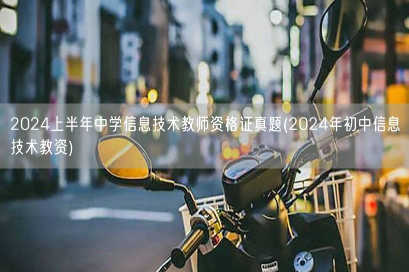2024上半年中学信息技术教师资格证真题