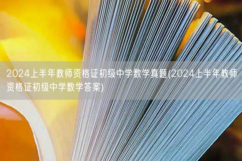 2024上半年初中数学教师资格证真题及答