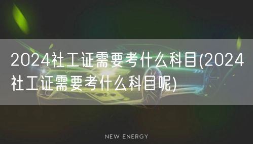 2024社工证考试科目详解