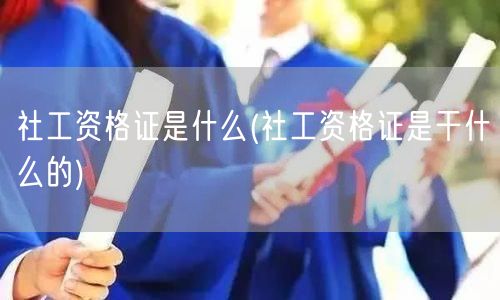 社工资格证定义与用途