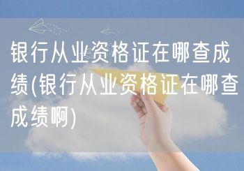 银行从业资格证成绩查询官网