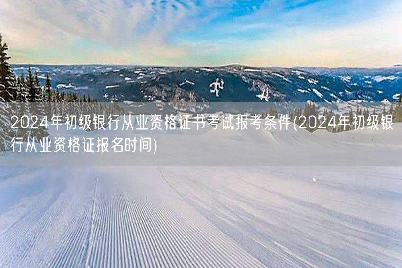 2024银行从业资格初考条件及报名时间