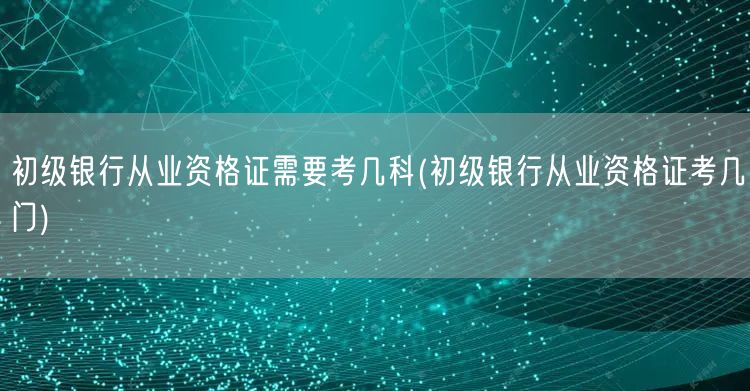 初级银行从业资格证考试科目数量