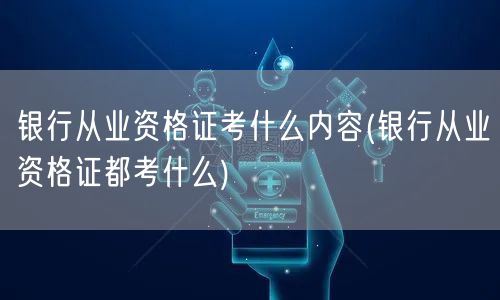 银行从业资格证考试科目概览