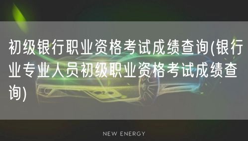 初级银行职考成绩查询官网入口