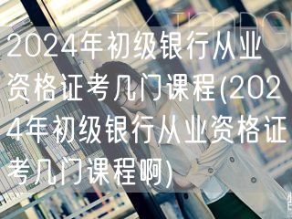 2024初级银行从业资格证考试科目概览