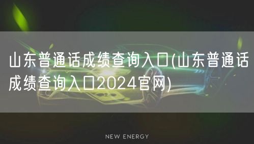 山东普通话成绩查询官网2024