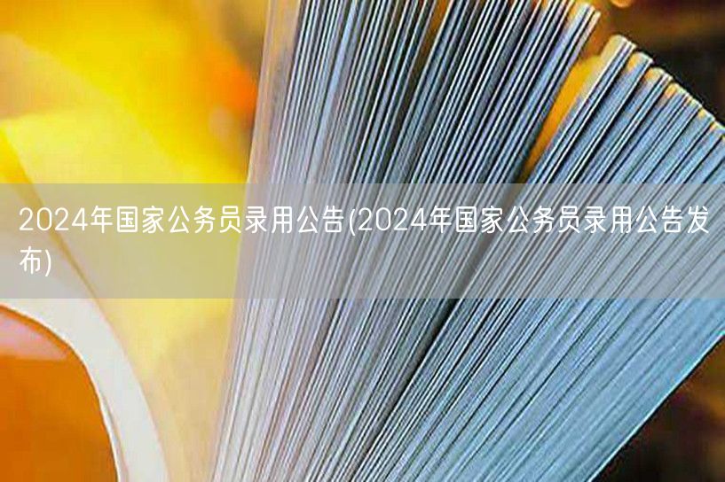 2024国考录用公告正式发布